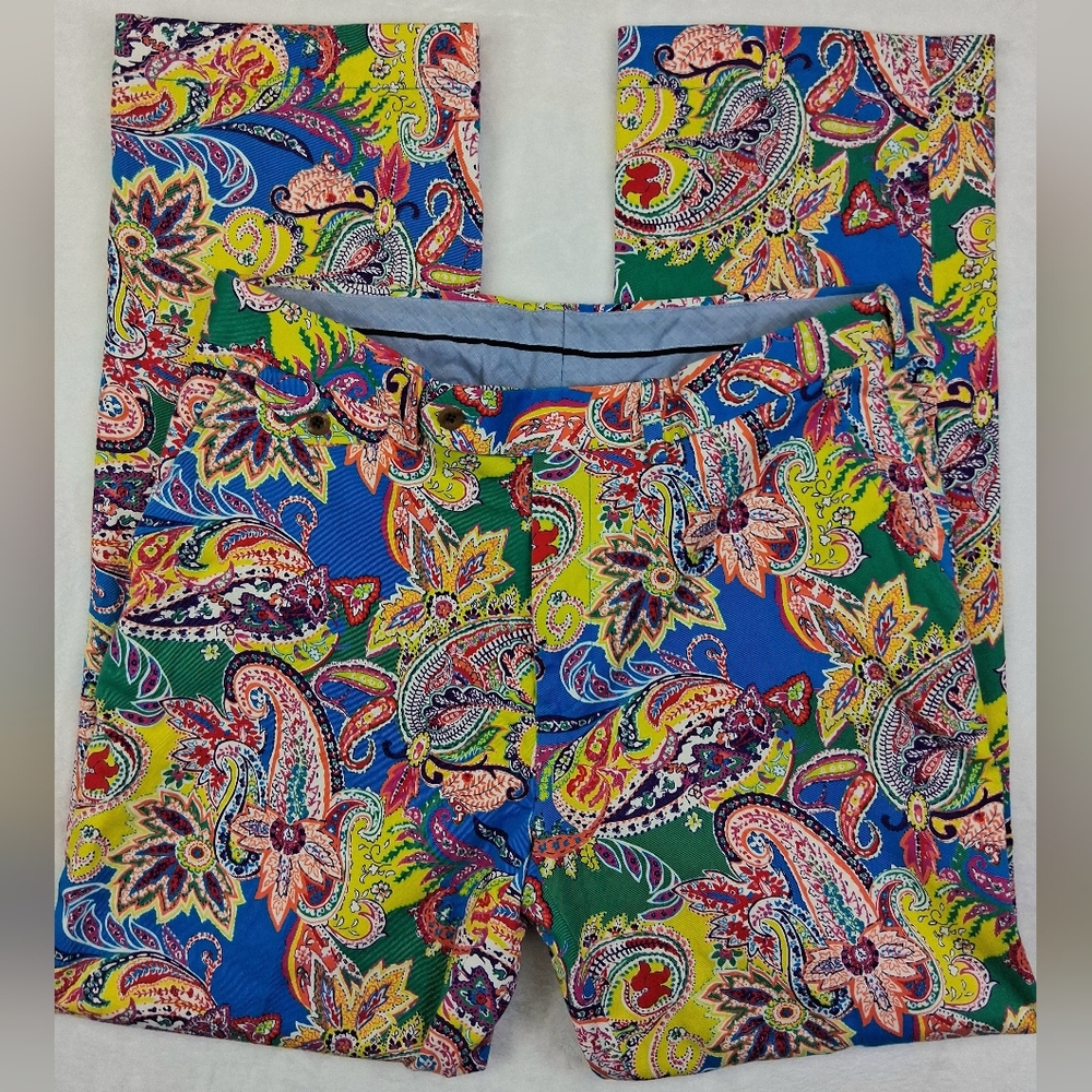 Polo Golf Ralph Lauren Loud Colorful Paisley Print Trousers, Derby/Party Events